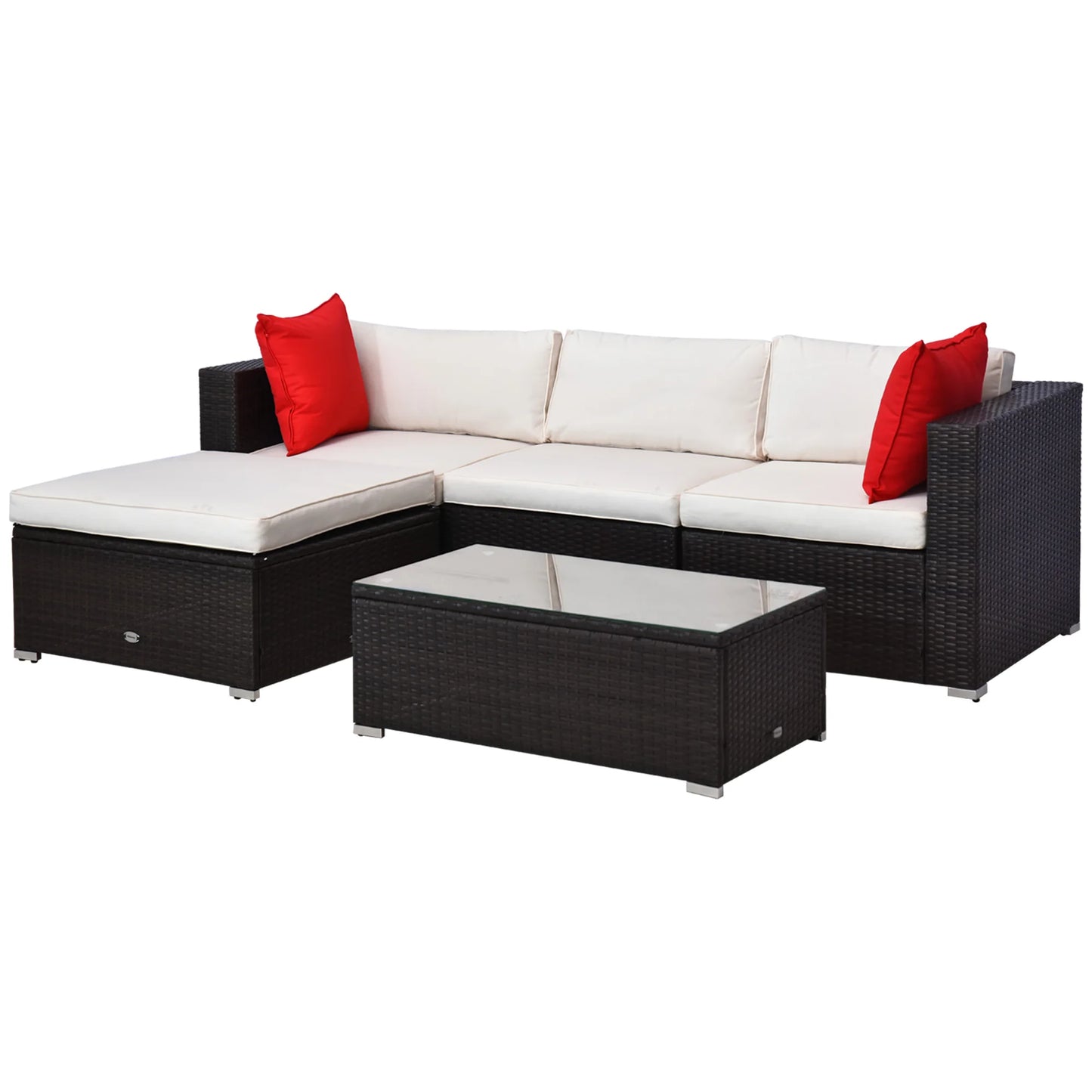 Rattan Wicker Modern Sofa Set Outdoor Patio Garden Sectional Furniture Cushioned