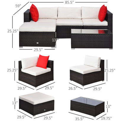 Rattan Wicker Modern Sofa Set Outdoor Patio Garden Sectional Furniture Cushioned