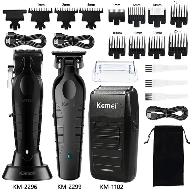 Kemei Hair Clippers Kit KM-2296 KM-2299 KM-1102 Men's Electric Hair Trimmer Machine Professional Hair Cutting Machine Clipper