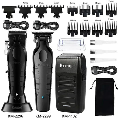 Kemei Hair Clippers Kit KM-2296 KM-2299 KM-1102 Men's Electric Hair Trimmer Machine Professional Hair Cutting Machine Clipper