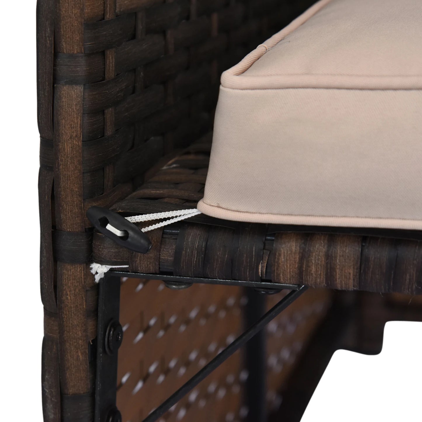 3-Piece Wicker Rattan Patio Set, Incl Sofa, Chair, & Coffee Table, Brown