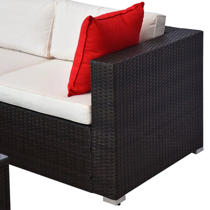 Rattan Wicker Modern Sofa Set Outdoor Patio Garden Sectional Furniture Cushioned