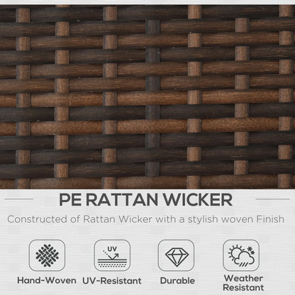 3-Piece Wicker Rattan Patio Set, Incl Sofa, Chair, & Coffee Table, Brown