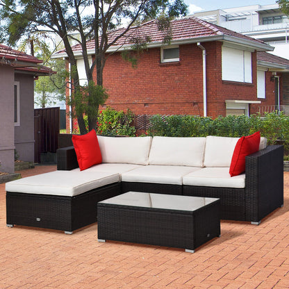 Rattan Wicker Modern Sofa Set Outdoor Patio Garden Sectional Furniture Cushioned
